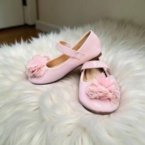 GUC ADAMUMU Toddler/Girl Mary Jane Ballet Flats Flower Embellishment Size 11